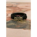 Malina Monogram Leather Belt - Black - 85