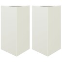 Plantekasser 2 stk hvit trekantet 50x43x75 cm stål