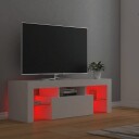 vidaXL TV-benk med LED-lys hvit 120x35x40 cm