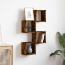  Vegghyller 4 pcs Brun 26 x 15 x 26 cm Konstruert tre