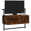 vidaXL TV-benk veggmontert røkt eik 60,5x30x51 cm konstruert tre