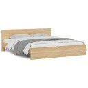 vidaXL Sengeramme med hodegavl sonoma eik 180x200 cm 8721012246812