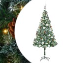  Kunstig Juletre med dekorative strenglys grønn 180cm PVC