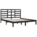 vidaXL Sengeramme svart heltre200x200 cm