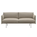 Muuto Outline Sofa 2 Seater   Polished Aluminum Base   Ecriture 240 Polished
