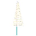 vidaXL Juletrebelysning med spyd og flaggstang 180 cm 200 LED-lys