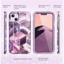 I-Blason iPhone 14 Plus i-Blason Cosmo Marble Deksel m. Skjermbeskytter - Lilla