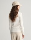 Kabelstrikket bomullsgenser med stretch EGGSHELL XS