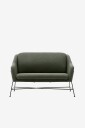 Kave Home   Brida 2 seters sofa i mørkegrått 128 cm   Grønn