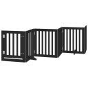  Hundeport Sammenleggbar 6 Paneler Svart 300 cm Poppeltre 352253