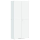  Highboard hvit 80x35x180 cm konstruert tre