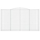 vidaXL Gabionkurver buede 5 stk 400x30x220/240 cm galvanisert jern