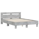 vidaXL Sengeramme med hodegavl betonggrå 135x190 cm konstruert tre 8721012246614