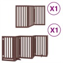Vidaxl Hundeport Sammenleggbar 9 Paneler Brun 450 cm Poppeltre