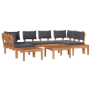  4-delt hagebenksett med puter Solid teak