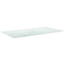  Bordplate hvit 120x65 cm 8 mm herdet glass med marmor design