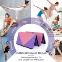 Sammenleggbar myk gulvmatte bærbar gymnastikkmatte yogamatte 240 x 117 x 5 cm lilla