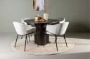 Venture Home Olivia Matgruppe 110 cm Rund med 4 Evelina Stoler Sort
