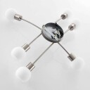 Lindby Agmar taklampe, nikkel, 6 lyskilder