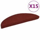 vidaXL Selvklebende trappematter nålestempel 15 stk 56x17x3 cm rød