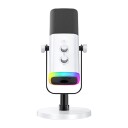 Fifine Am8 RGB Dynamisk Mikrofon USB/XLR Hvit