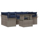 vidaXL Hagesofa Set 7 stk. Grå [Syntetisk]: Poly Rattan