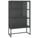 vidaXL Highboard antrasitt 80x35x135 cm stål og herdet glass