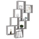 vidaXL Kubeformet vegghylle betonggr? 90x15x119 cm sponplate