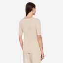 Joseph Fine Merino Rib V-Neck Top Quail
