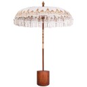 vidaXL Balinesisk parasoll med base Krem og brun Ø 180 190 cm