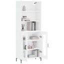 vidaXL Highboard hvit 69,5x34x180 cm konstruert tre 8720845926847
