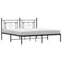 vidaXL Sengeramme i metall med sengegavl svart 183x213 cm 8721012248779