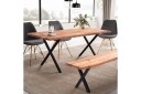 Spisebord Wohnling Heltre med trekanter rektangulær landlig stil Svart krysset 160x80 cm   Svart krysset 160x80 cm