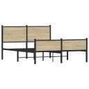  Sengeramme i metall med hode- og fotgavl sonoma eik 137x190 cm 8721102954900