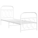  Sengeramme i metall med hode- og fotgavl hvit 75x190 cm 8721102646447