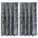  Gardin med gardiner 2 pcs Sølvgrå 140 x 140 cm Fløyel