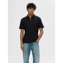 Selected Homme Selected Homme Fave Zip Short Sleeve Polo Sort M