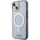 BMW Mobildeksel BMHMP14SHCRS for iPhone 14, 15, 13 6,1" med MagSafe Gjennomsiktig Hardcase og Sølv Ring