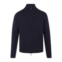 Nathan Cardigan Dark Navy XL Viscose knit 2-way zip cardigan