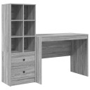 Skrivebord med lagring 2 pcs Grå sonoma 100 x 50 x 76 cm
