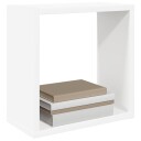vidaXL Vegghyller kubeformet 4 stk hvit 30x15x30 cm
