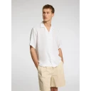 Selected Slhrelaxkylian Mix Ss Shirt Resort - White - M