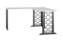 Skrivebord Ella 151 cm Marmormønster Hvit/Svart   CosmoLiving