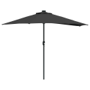  Hageparasol Svart 294 x 150 x 224 cm stoff