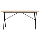  Spisebord X-ramme 140x80x75,5 cm heltre furu og støpejern 3282764