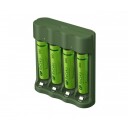 GP ReCyko Everyday-batteriladdare B421 (USB), inkl. 4 stk. AAA 850mAh NiMH-batterier