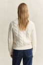 Gant Wool Blend Cable Knit C Neck   CREAM   M