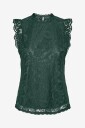 pieces - Topp pcOlline SL Lace Top - Grønn