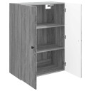 vidaXL Vegghengt skap Grå Sonoma 66 x 34,5 x 90 cm Konstruert tre