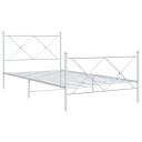  Sengeramme i metall med hode- og fotgavl hvit 100x200 cm 8721012374485